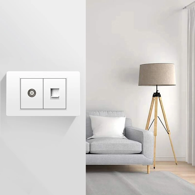 PSSRESE Белый США AU ЕС BR Италия Стандартный дверной звонок 1/2/3Gang Настенная розетка USB Type C ПК Панель ТВ Телефон Компьютерная розетка 118 мм * 74 мм