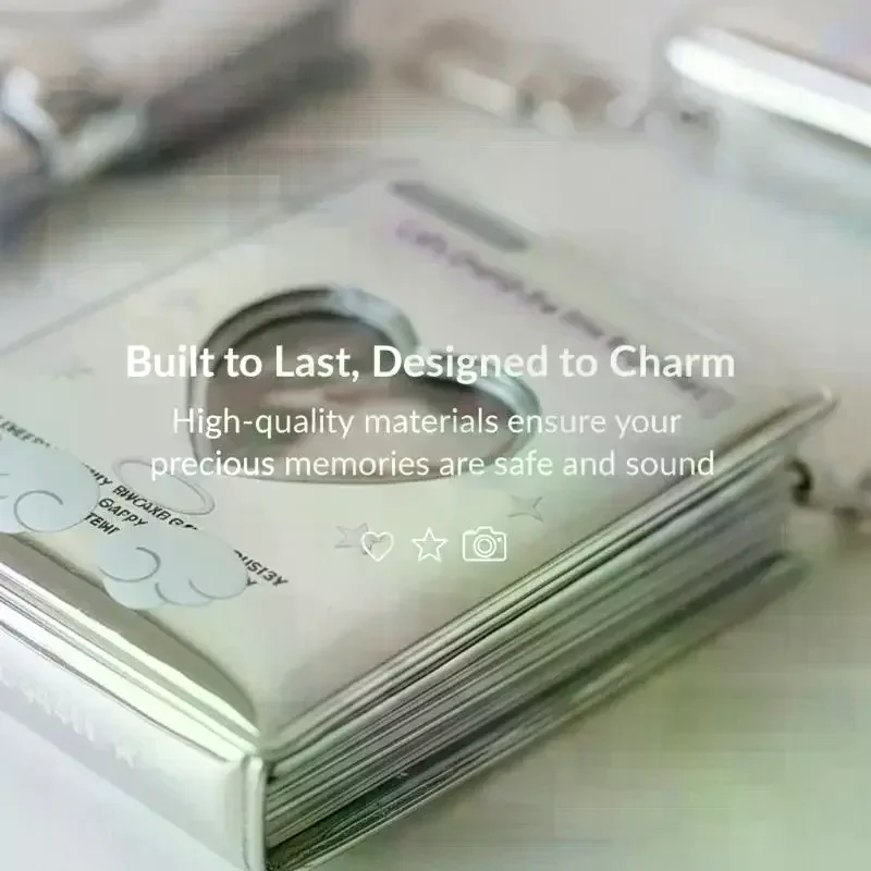 Mini Silver Korean Photo Card Album 2 Inch for Girls Cute Idol Storage Book Collector Gift School Essentials