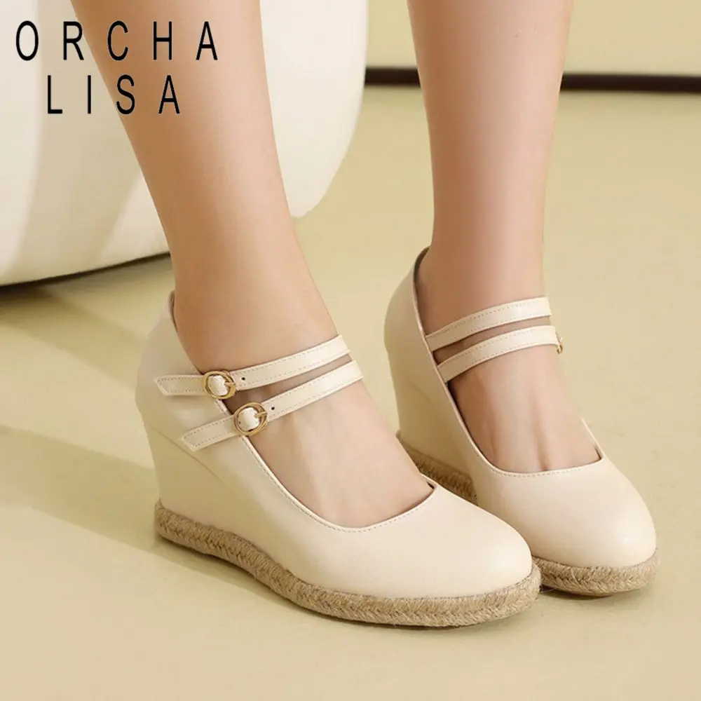 ORCHA LISA Ladies Knee Knee High Knee High Boots 10cm Wedge Sole Height Zipper Fastener Occasion Full Extra Size 33 43 Classic