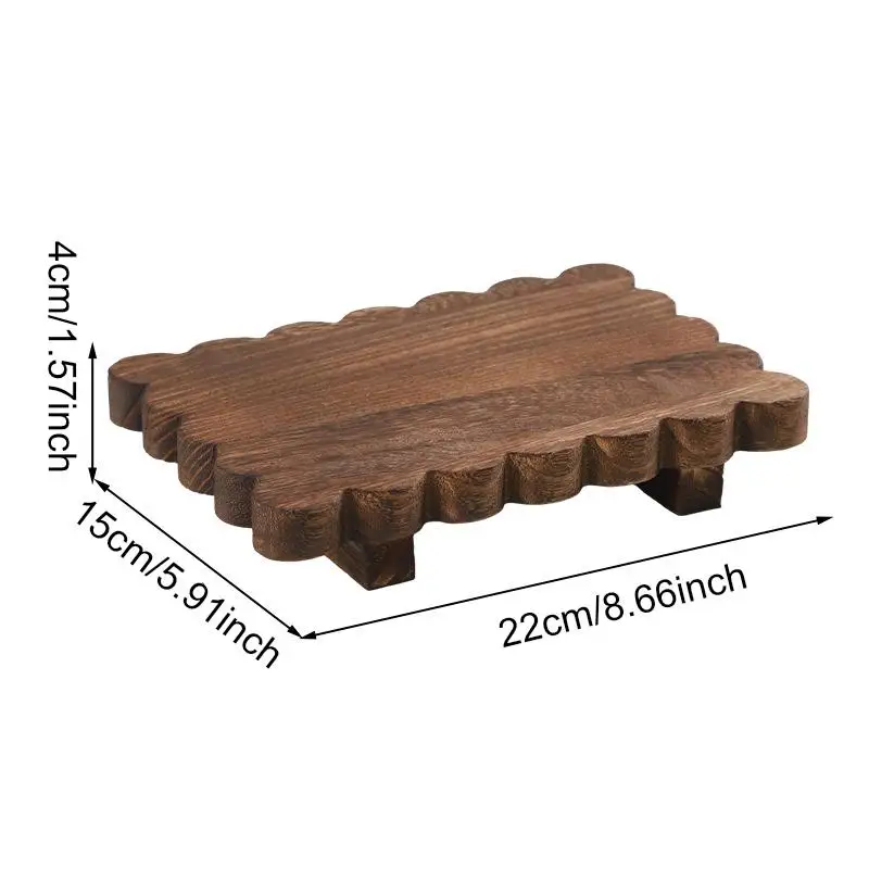 Wood Pedestal Soap Stand Creative Modern Rustic Wooden Riser Stand Soap Tray Counter Decoration for Plant Soap Bottles Home Sink