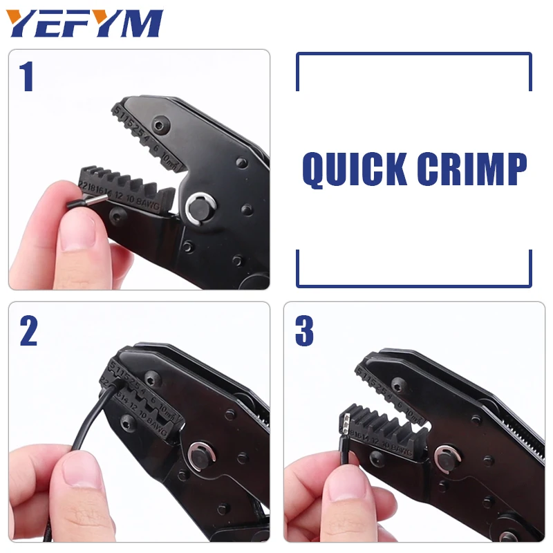 أدوات العقص لمحطات الطويق الأكمام وسلك تصعيد نهاية الحبل الدبوس YEFYM المكشكش كماشة YF-10WF/35WF/50WF #4