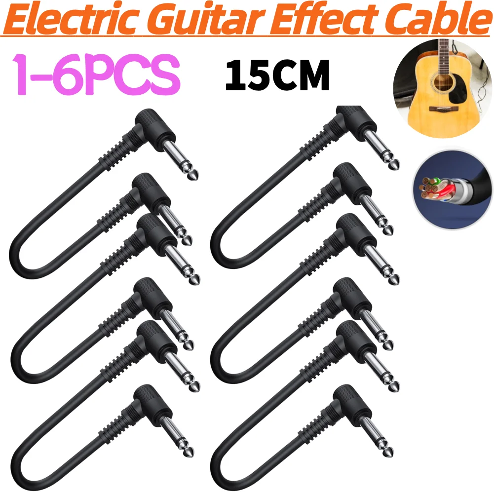 6.35 Electric Effect Pedal Cable Amplifier Patch Cord Lightweight Guitar Bass 15cm Guitar Portable Music Elements