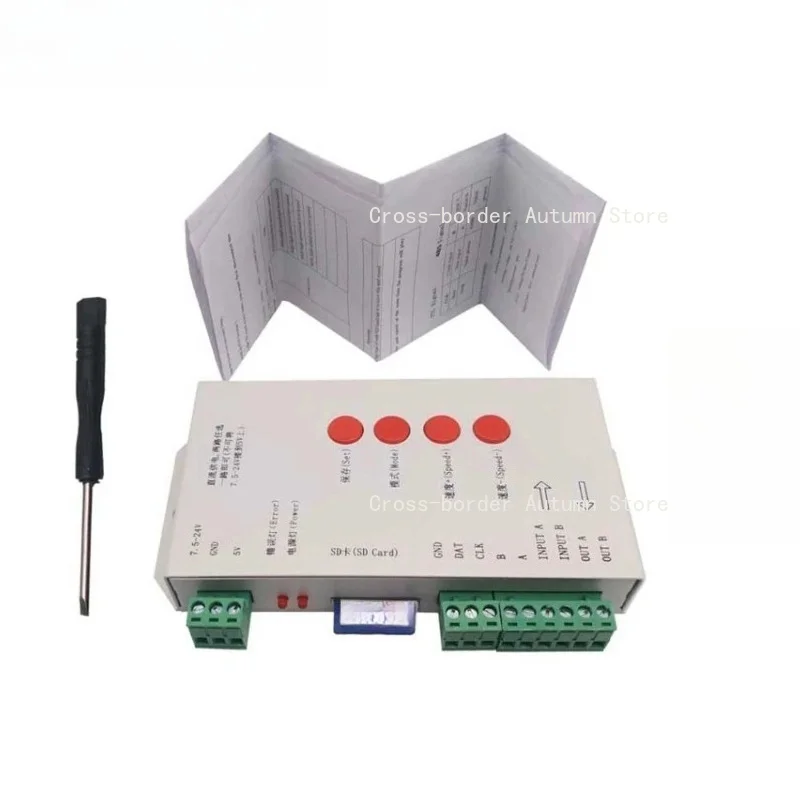 T-1000S  Led Strip RGB Controller With 256M SD Card 2048Pixels For WS2801 WS2811 WS2812B LPD6803 SK6812 Led Strip DC5-24V