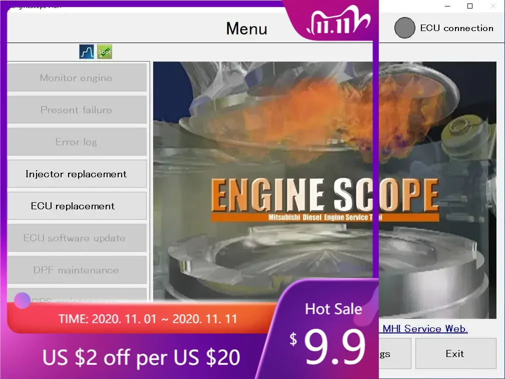 

AutoCD для дизельного двигателя Mitsubishi EngineScope V12.4.2, сервисный инструмент + ключ