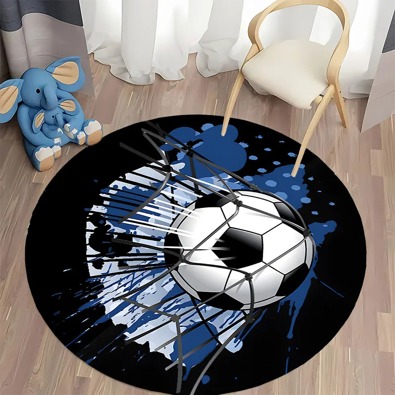 Free shipping! Soccer-Themed Round Rug for Sports Fans Room round carpet for home sofa bedroom, gift