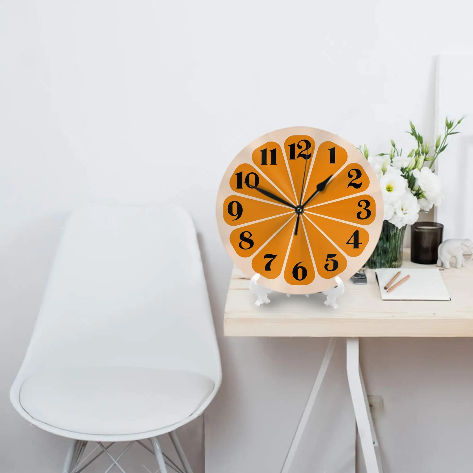 Orange Slice  Wall Clock Room Decoration Silent Round Clock for Bedroom Living Kitchen Home