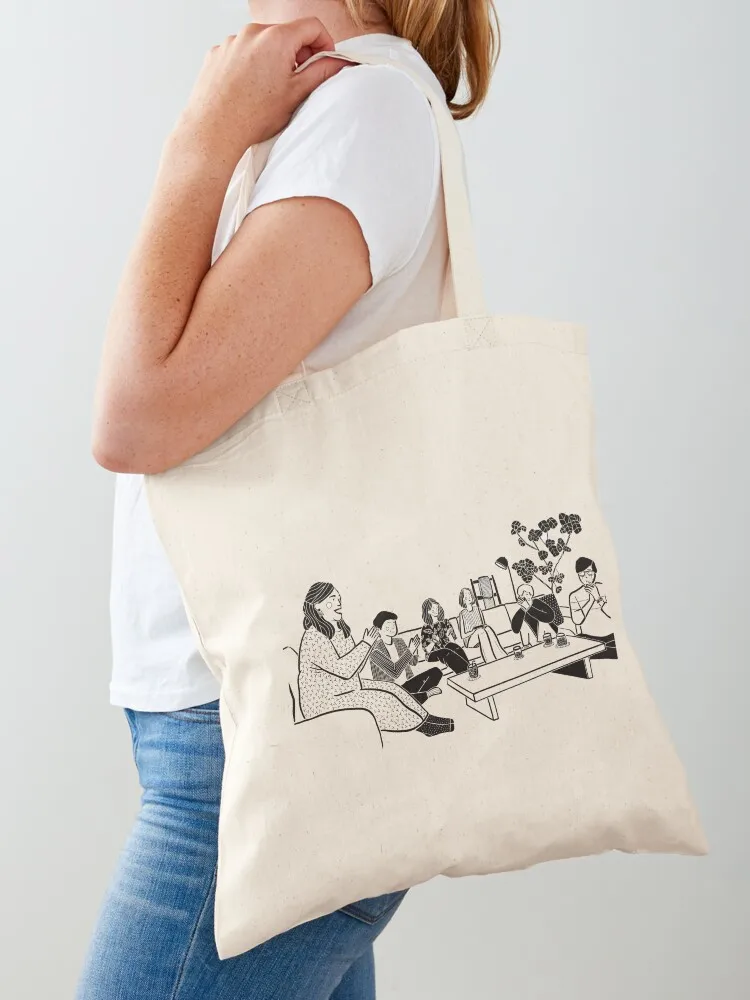 

Terrace House Japan Line Art Tote Bag Handbags Big bag the tote bag reusable shopping bags