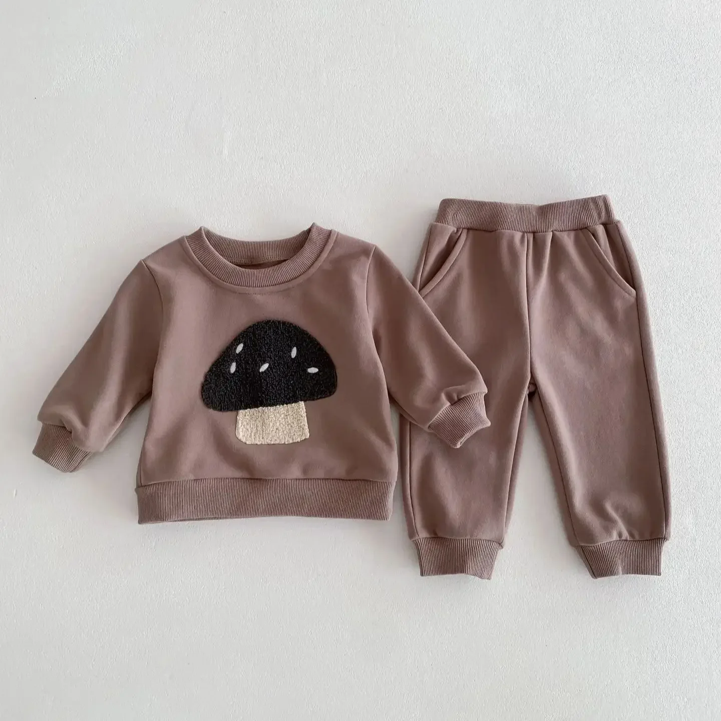 2024 New Quality Cotton Baby Toddler Boy Girls Set Kids Clothes for Children Pullover Sweatshirts+Solid Sports Pants Fashion image 3