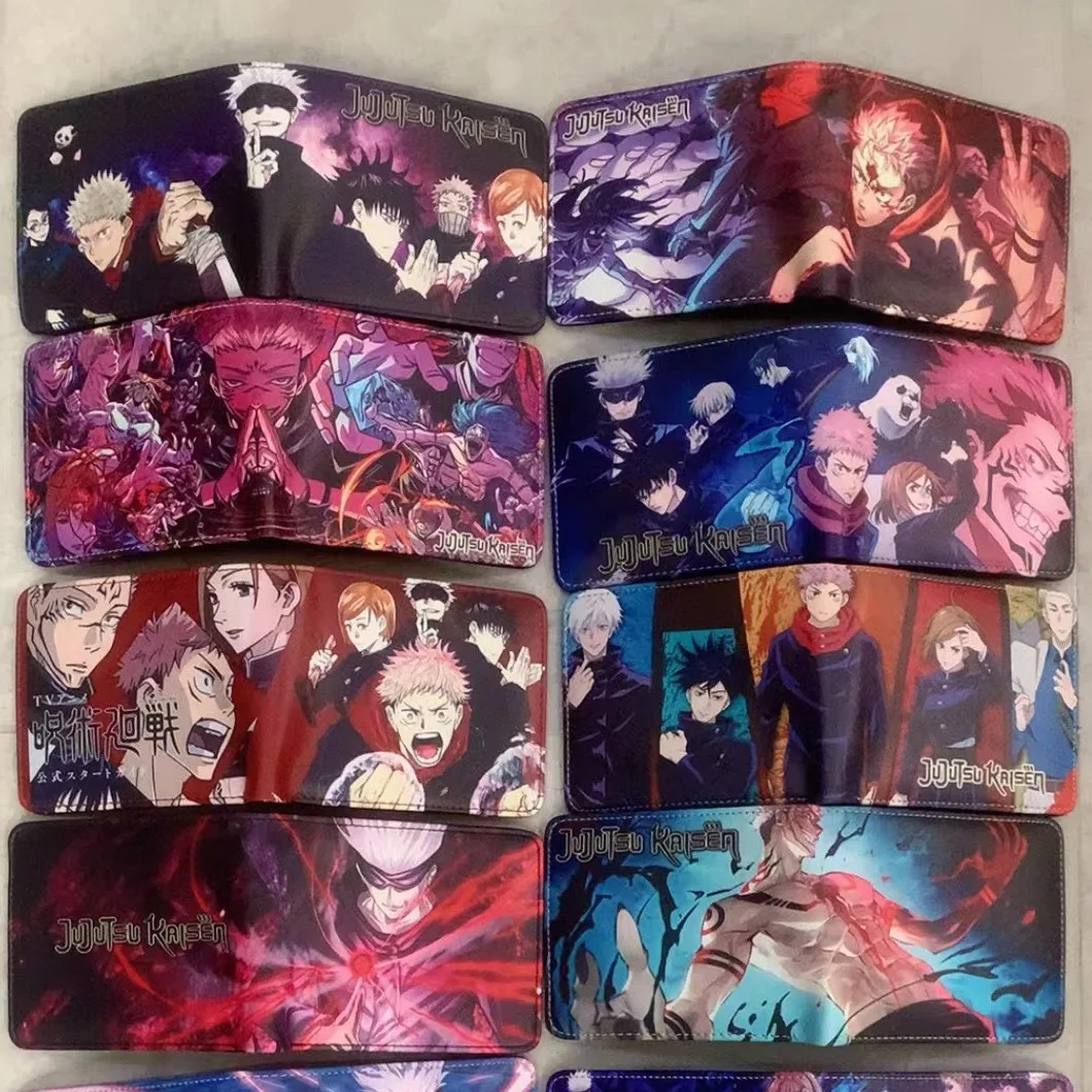 

New Folding Jujutsu Kaisen Itadori Yuji Short Wallet Bag High School Student Wallet Men's Cartoon Student Card Bag Children