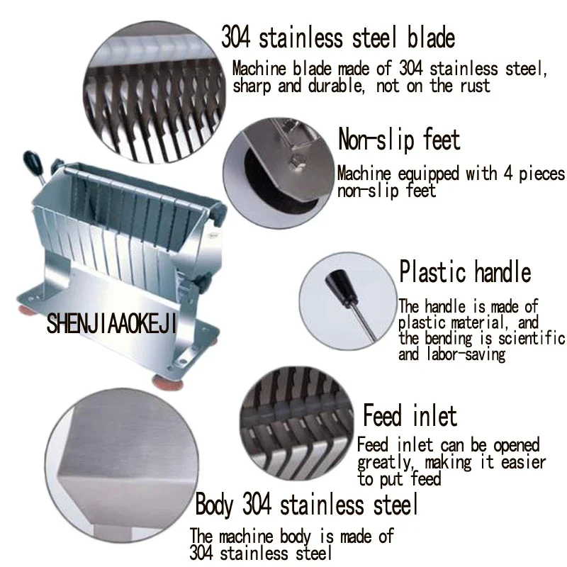 HSS-8 ماكينة تقطيع السجق اليدوية أداة المطبخ من الفولاذ المقاوم للصدأ قطاعة السجق متعددة الوظائف قطاعة السجق 1 قطعة