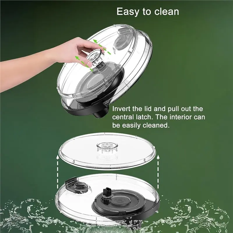 ABRU-Salad Spinner Hand Dehydrator,Clear Bowl With Built-In Strainer, Fruit And Veggie Dryer, Easy To Clean Kitchen Tool