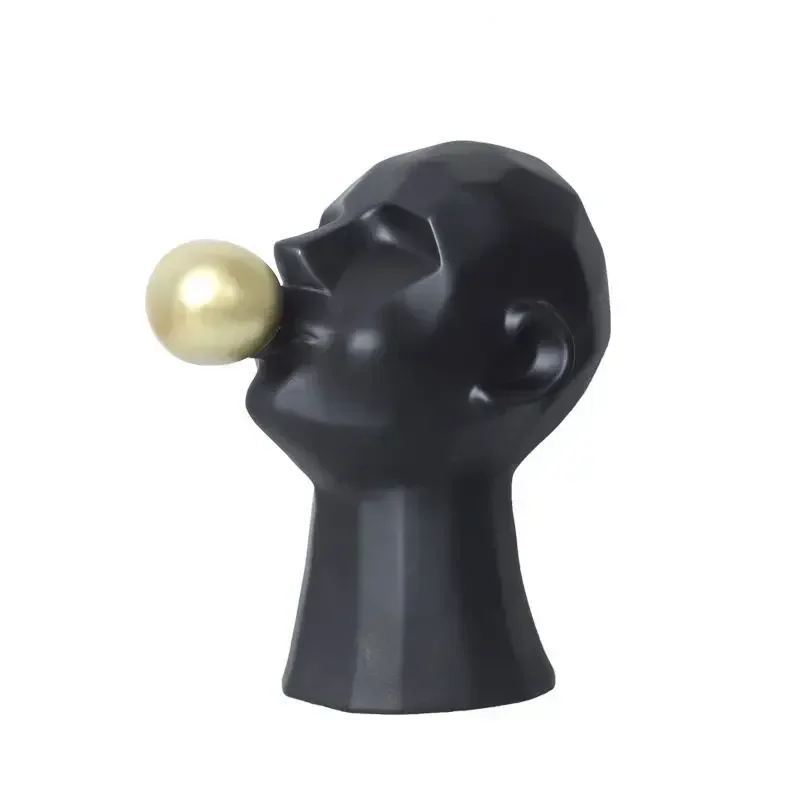 

Modern Simple Bubble Blowing Boy Abstract Figure Resin Ornaments Home Livingroom Figurines Decoration Model Room Sculpture Craft