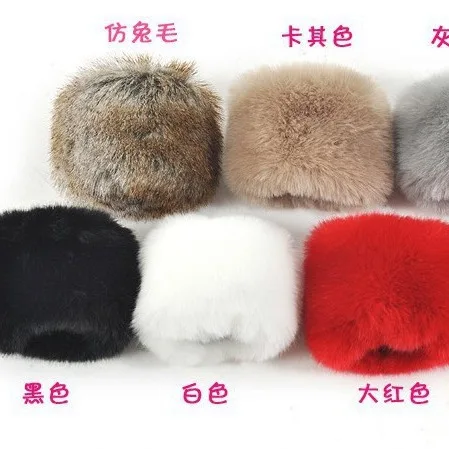 1 par de puños de piel sintética para abrigo de lana, chaquetas, pulseras peludas cálidas elásticas a la moda para mujer, calentador de brazos, puños peludos