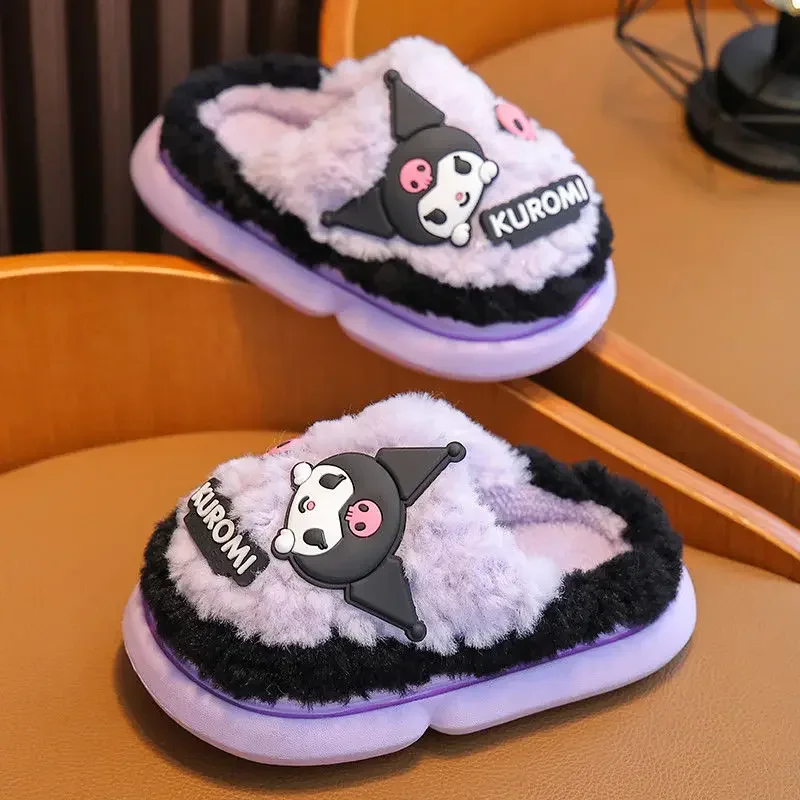 

Sanrio Kuromi Anime Kawaii Children Cotton Shoes Cute Cartoon My Melody Winter Home Indoor Lovely Doll Slippers Gifts for Kids