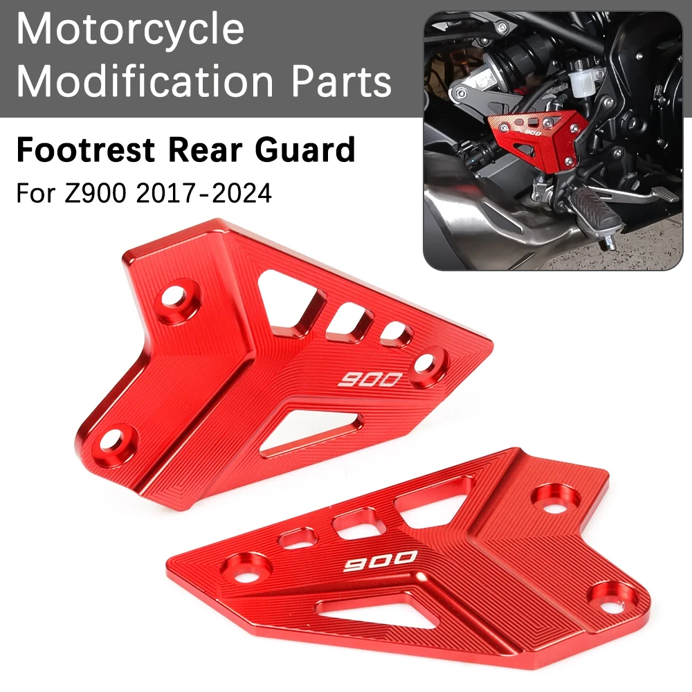 

New Z 900 2017-2024 Motorcycle FootPeg Footrest Heel Plates for Kawasaki Z900 2017 2018 2019 2020 2021 2022 2023 2024