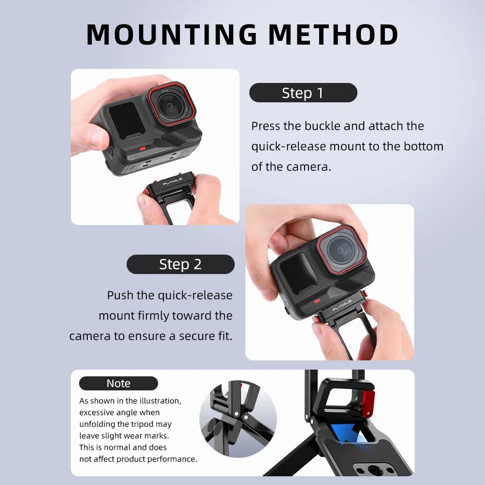Flymile Magnetisches Metall-Stativ für Insta360 Ace Pro 2/X5 Faltbare Magnetische Halterung Fotografie-Griff für Video Vlgo – Detail 14