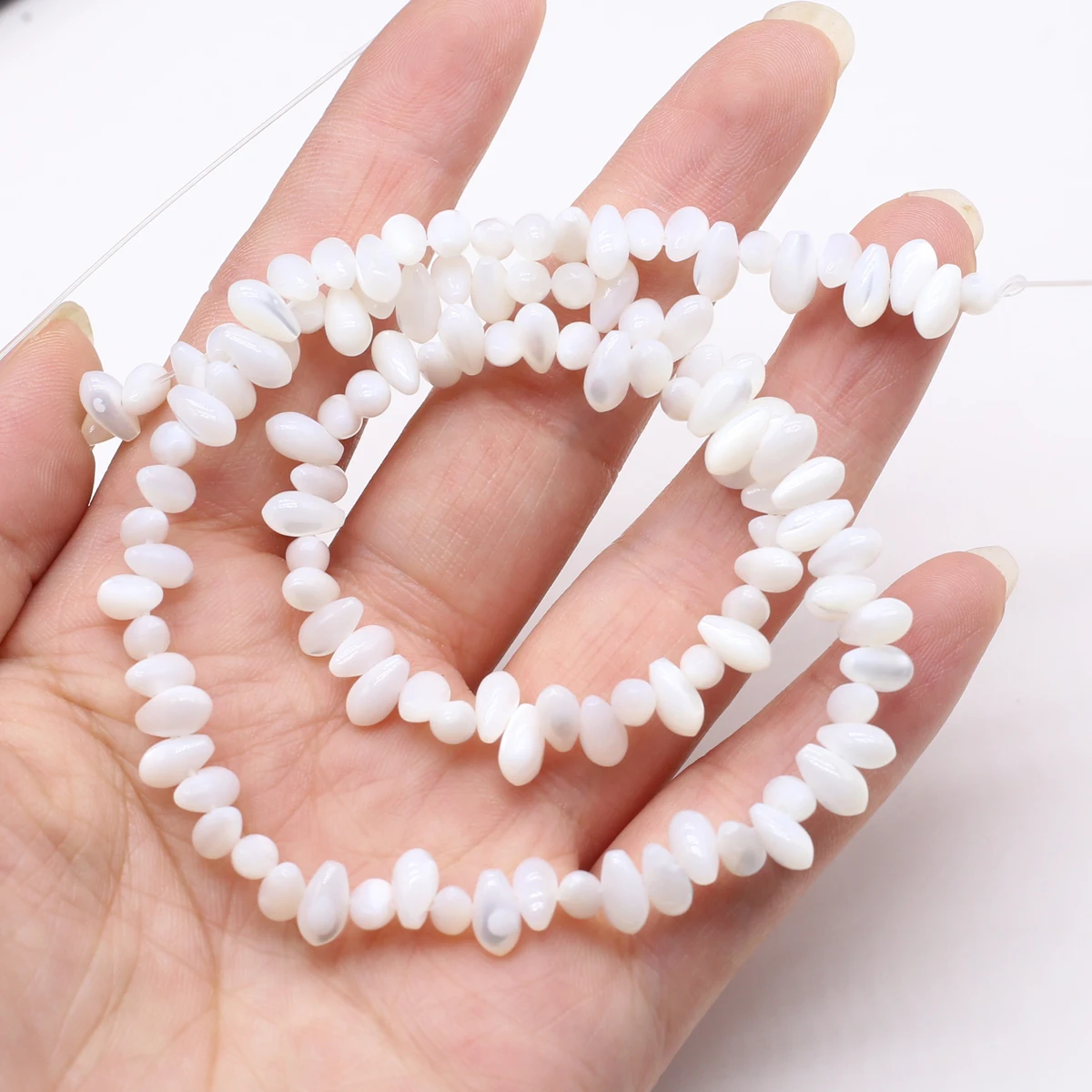 4x8mm Teardrop-Shaped Bohemian Style Natural Shell Semi-Finished Beads for Jewelry Making DIY Necklace Bracelet Accessories 36cm