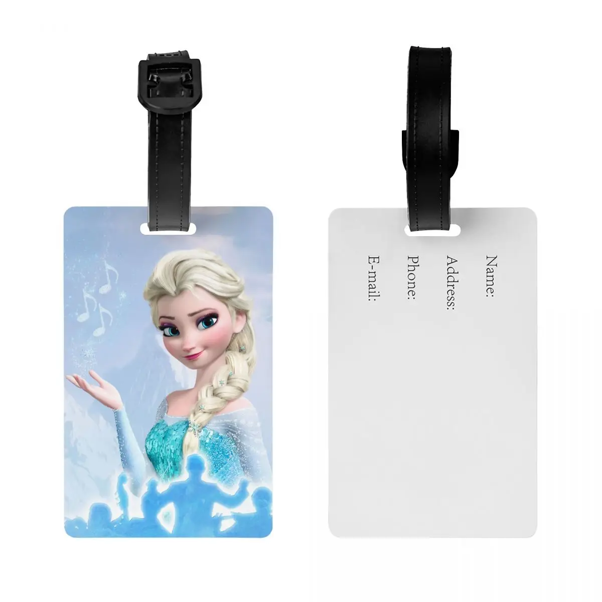 Custom Cartoon Frozen Princess Luggage Tag With Name Card Privacy Cover ID Label for Travel Bag Suitcase