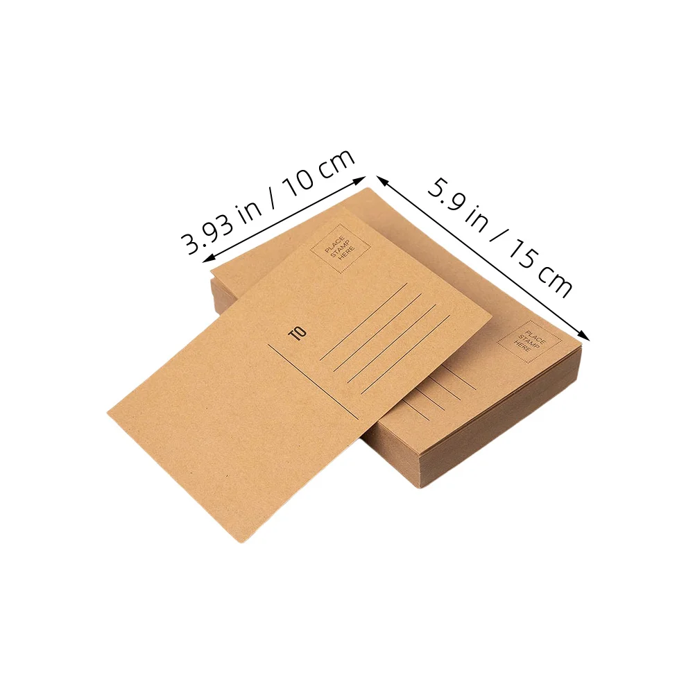 50 folhas de papel kraft cartões postais em branco imprimíveis para envio de convites de viagem aniversário escritório de negócios diy cartão postal papel