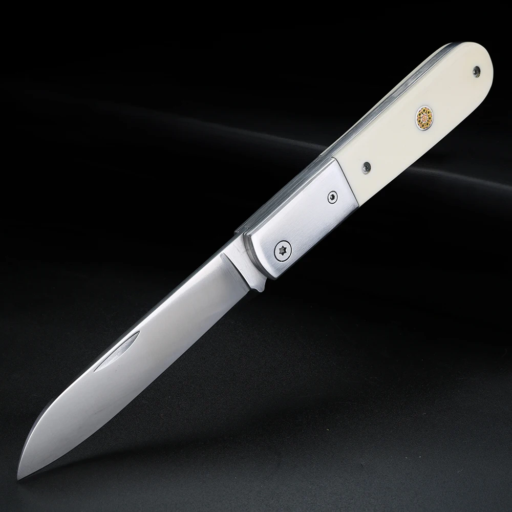 Bone Folder Tool - 牛骨製のハンドルが付いたフルーツナイフ。携帯に便利で折りたたみ可能。5クロムステンレス鋼製。アウトドアや家庭での皮むき作業に最適。