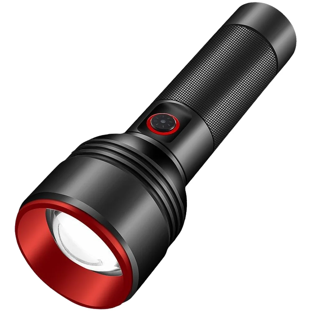 

High Lumen White Light Flashlight with Smooth Zoom Adjustment Rechargeable 26650 Cell and Portable Device Charging Support