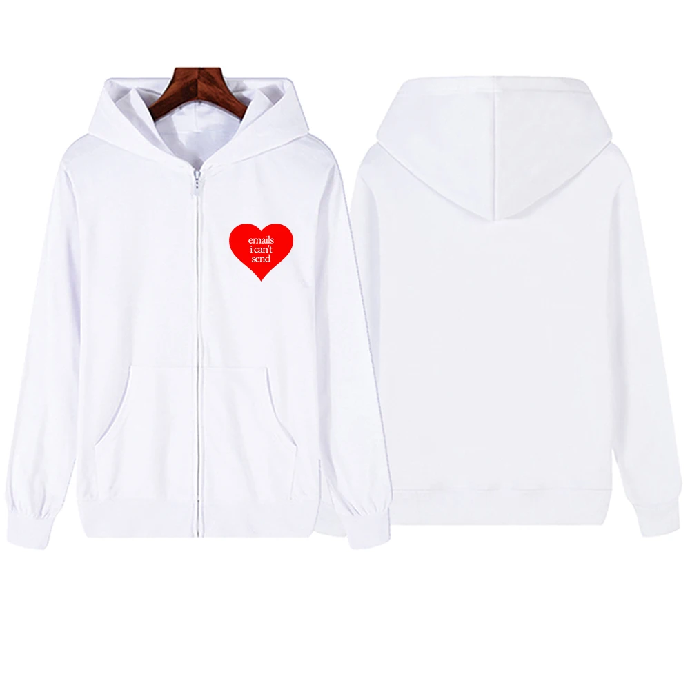 Sabrina Carpenter Gleicher Stil E-Mail, ich kann nicht schicken, Kapuzenpullover mit Reißverschluss, langärmelig, Harajuku-Pullover, Streetwear, Fan-Geschenke