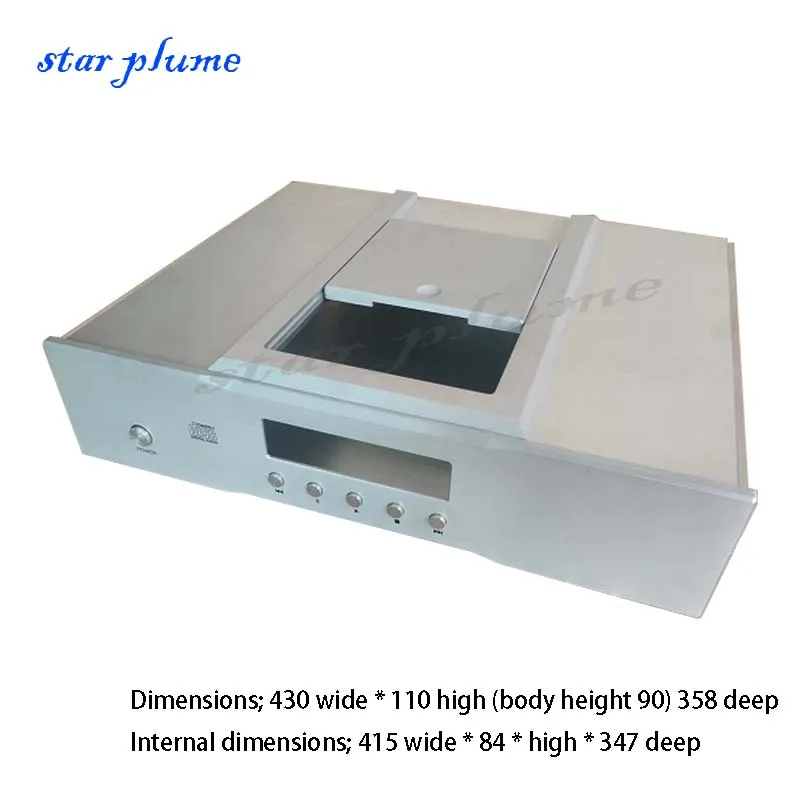 

430*110*358*90mm All Aluminum Amplifier Case CD Turntable Chassis Preamplifier Vacuum Tube Amplifier Chassis Shell DIY Box