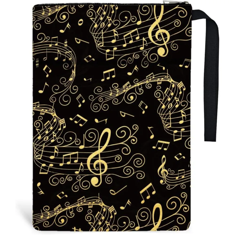 2pcs Music Notes Book Covers 34cm(13.4inch) x24cm(9.45inch) Polyester Books Book Protectors with Zipper and Front Pocket