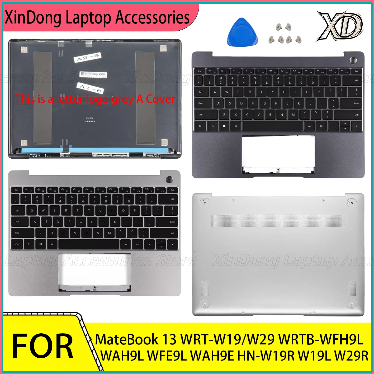 

Laptop Housing Case For MateBook 13 WRT-W19 W29 WRTB-WFH9L WAH9 HN-W19/29 LCD Back Cover/Bezel/Palmrest/Bottom/Hinge Replacement
