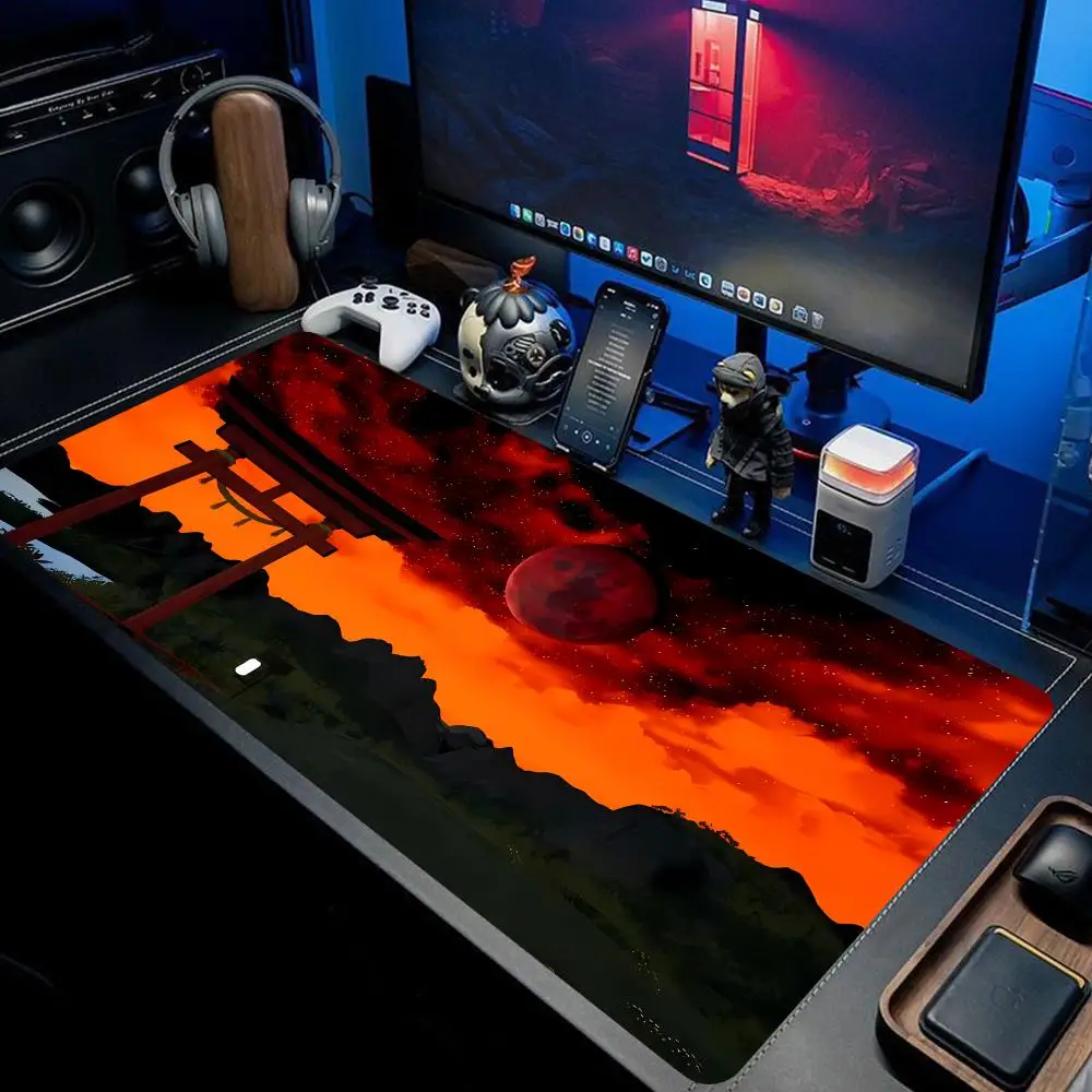 

Mouse Pad Solar Eclipse Bloody Moon large keyboard mouse desk pad non-slip rubber gaming mouse pad laptop mouse carpet HYBXXC