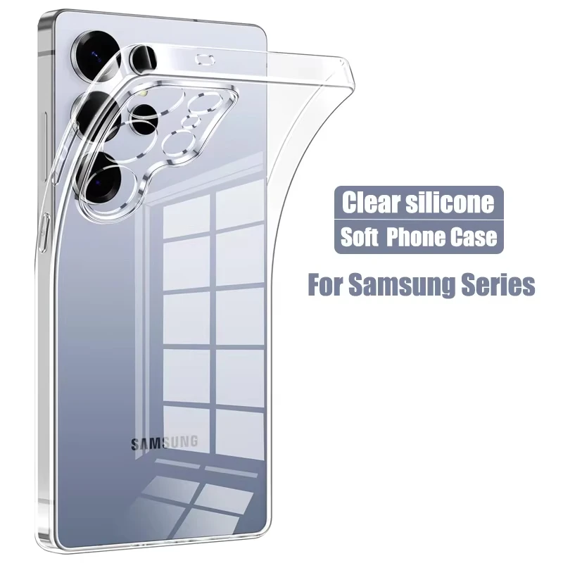 Silicon Clear Case For Samsung A17 A07 A56 A57 A36 A26 A16 A55 A54 A53 A35 A34 A33 A06 A05 S26 Edge S25 Ultra S24 S23 Plus Cover