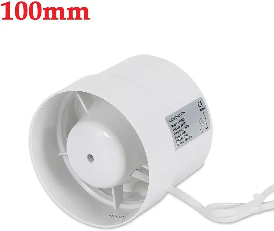 Ventilateur extracteur, ventilateur coulissant, ventilateur d'extraction d'air, ventilateur de conduit, ventilateur de tuyau, ventilateur de salle de bain, ventilateur de cuisine, ventilateur de conduit (rond 100 mm)