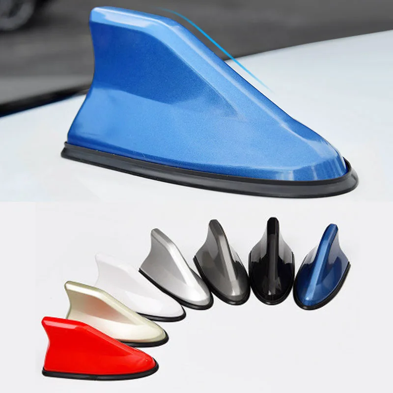 Waterproof Universal Car Radio Antenna Shark Fin Roof Decorative Antenna with Adhesive Tape Base with FM/AM Radio Function