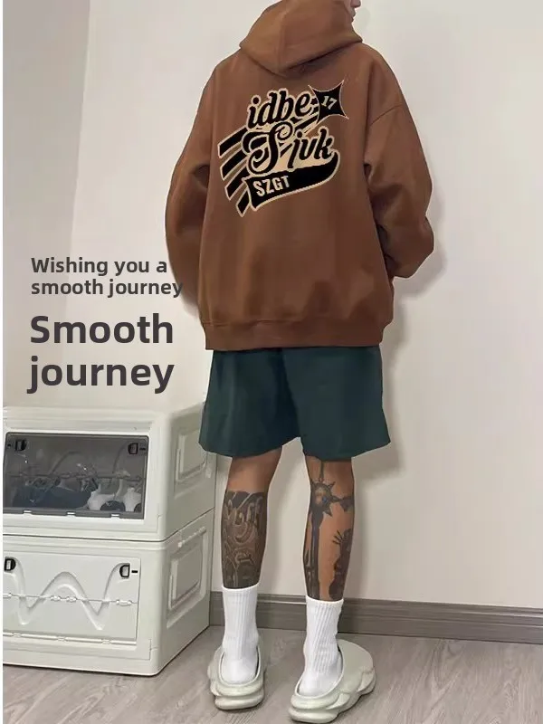 

Очень большая толстовка из 100% хлопка (300 г/м²) в американском ретро-стиле для пар, осенне-зимняя, свободного кроя, дышащая, ветрозащитная.