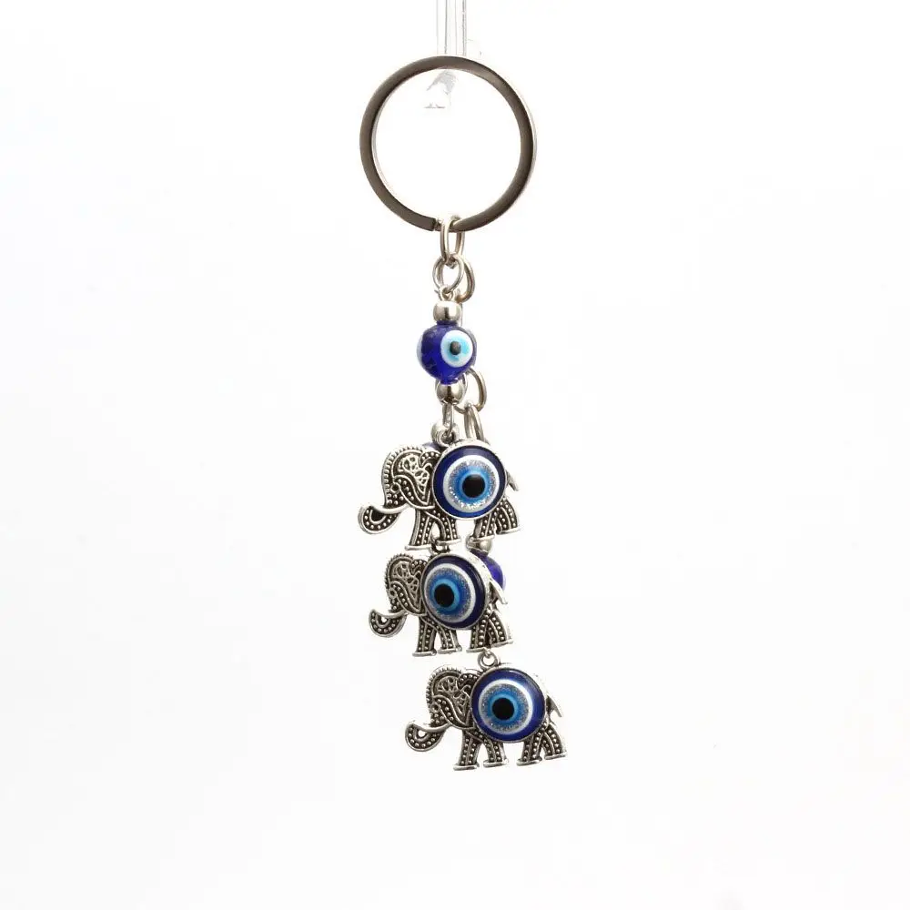 Lucky Charms Tassel Lucky Charm Elephant Pendent Evil Eye Car Accessories Fashion Jewelry Car Keychain Car Pendant