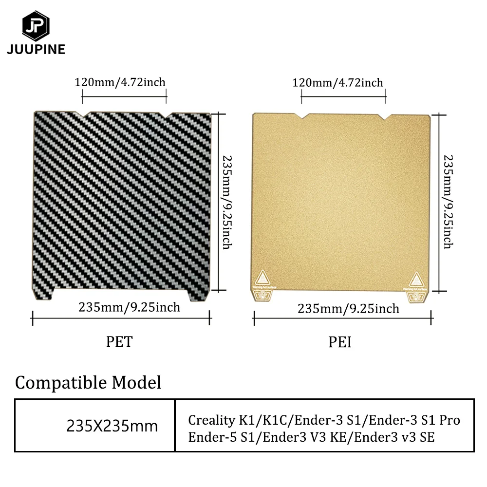 Pey 235x235 Pei Sheet for K1 Creality Pei Build Plate Pet Peo Sheet 235mm Heated Bed Pei Ender 3 S1 Pei Creality K1 Build Plate