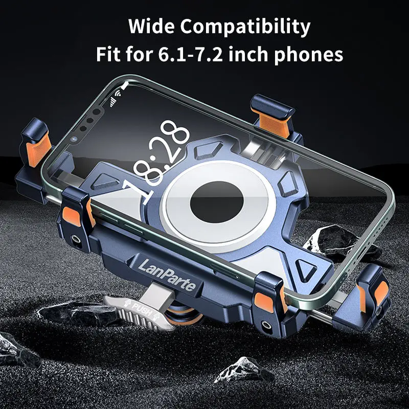 حامل هاتف للدراجة من LanParte، حامل هاتف للدراجة النارية مع ممتص للصدمات، ملحقات حامل مقود الدراجة للهواتف