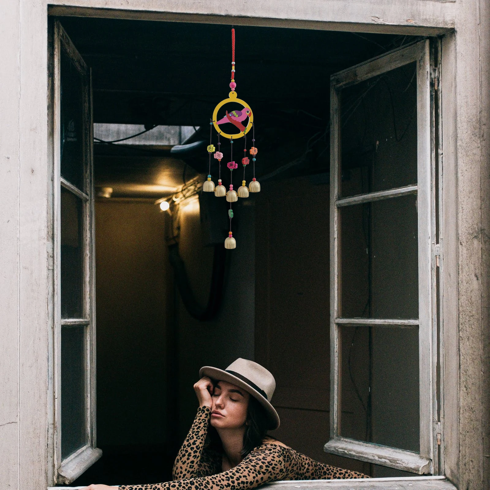 

Wooden Parrot Wind Chimes Home Decoration Decorative Hanging Prop Bell Pendant Decorate