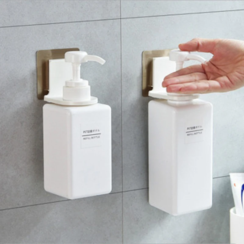 

1pcs Convenient Liquid Soap Bottle Holder PP Super Glue Bathroom Bath Foam Bottle Rack Washroom Bathroom Storage Kitchen Organiz