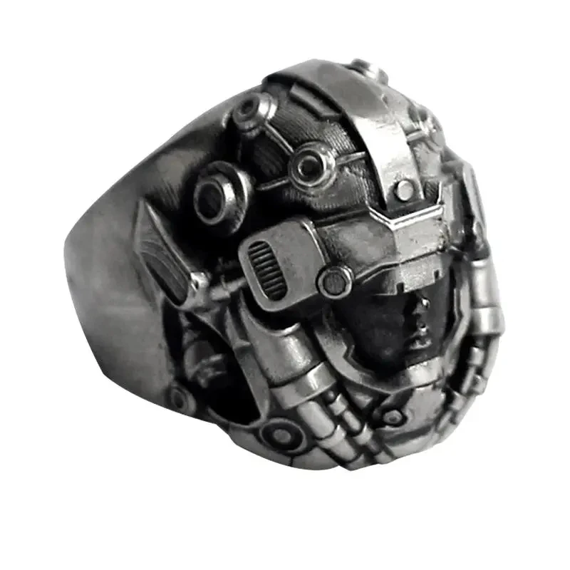 Gothic Punk Mechanical Girl Rings Opening Adjustable Robot Rings for Men Women Cool Rings Party Jewelry Fashion Accessories