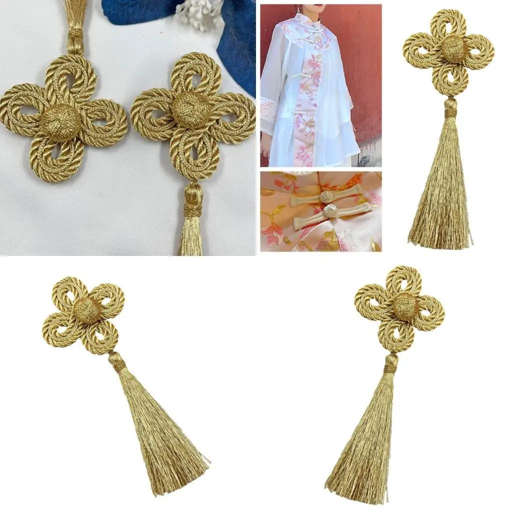 

39BB Gold Wire Clovers Tassels Hanging Pendant Kits For Customizing Craft Clothing