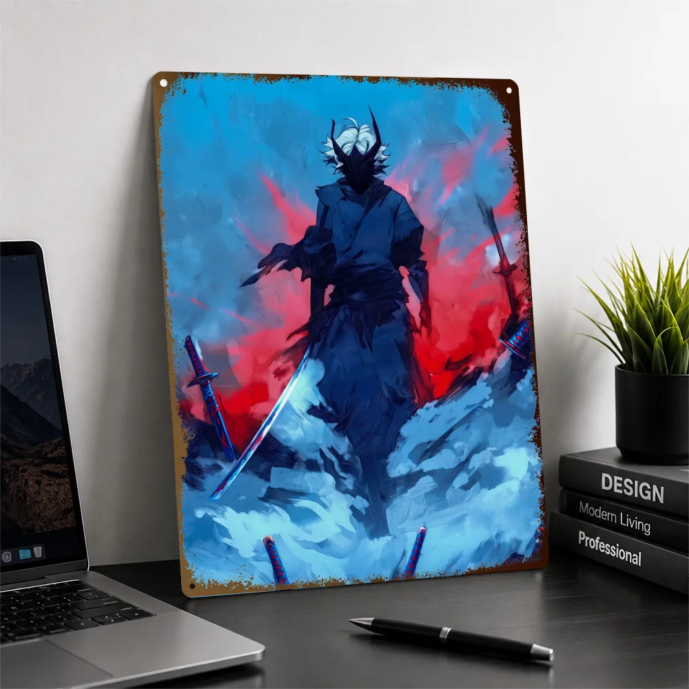 Shadow Slave Winter Swordsman Textured Poster Personalized Aluminum Metal Sign Dynamic Hero Design Wall Art Enhances Game Room