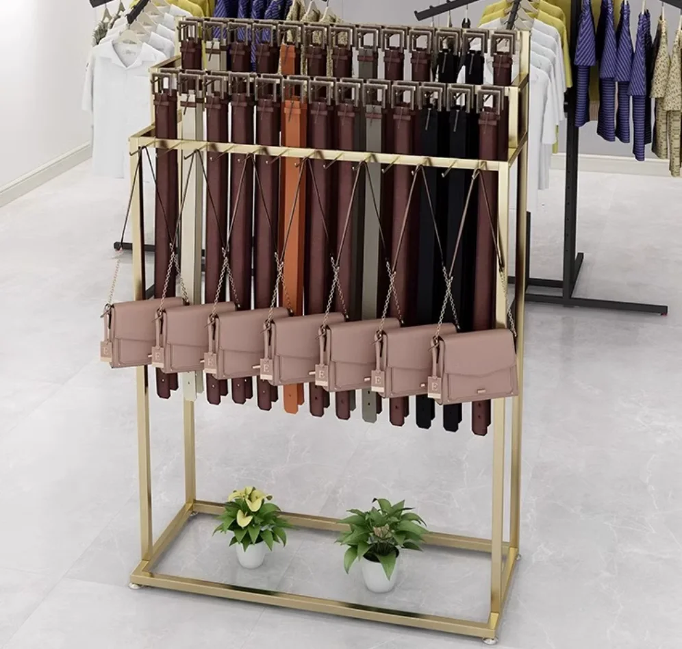 Belt rack Belt display rack multi-functional shelf clothing store bag display rack floor multi-layer tie display rack