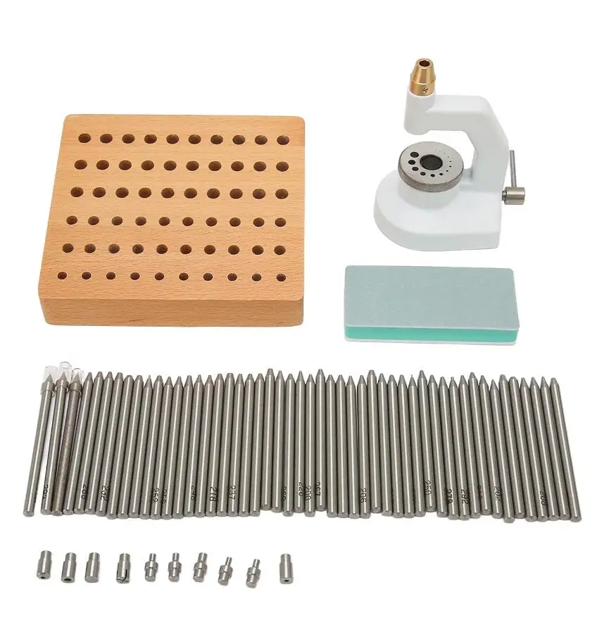 

Watch Repair Staking Tool Press Set Watchmaker Jewelling Punching Kit with 50 Punches 10 Stakes Watchmaker Jewelling Tool