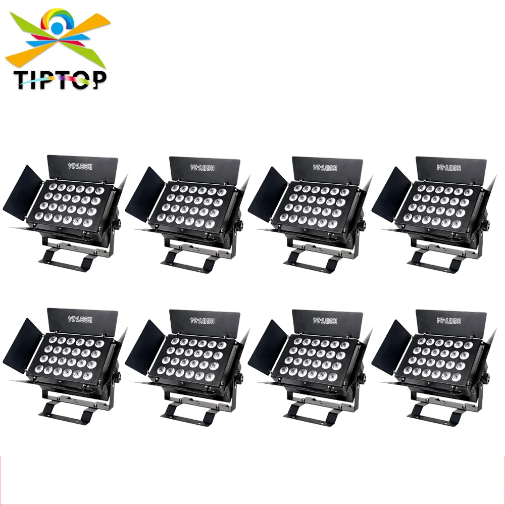 Discount Price 8 Pack 24x12W RGBW indoor Led Wall Washer Light LCD Display DMX512 IN/OUT 3PIN Spot Light Barndoor Exhibition