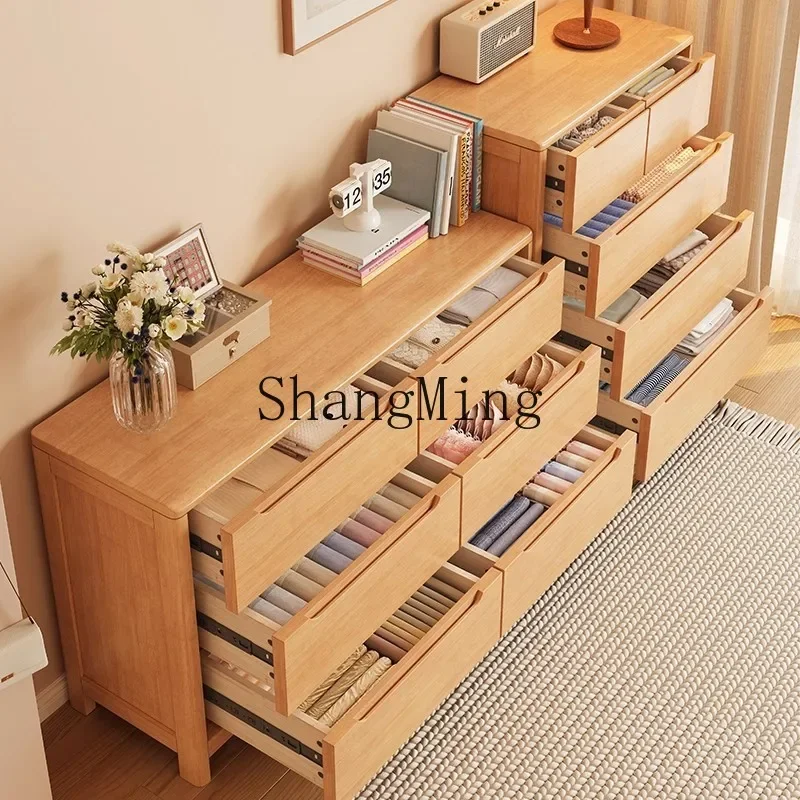 

FG Original Wood Style Solid Wood Cabinet Five-Drawer Chest Six-Drawer Chest Living Room Wall-Mounted