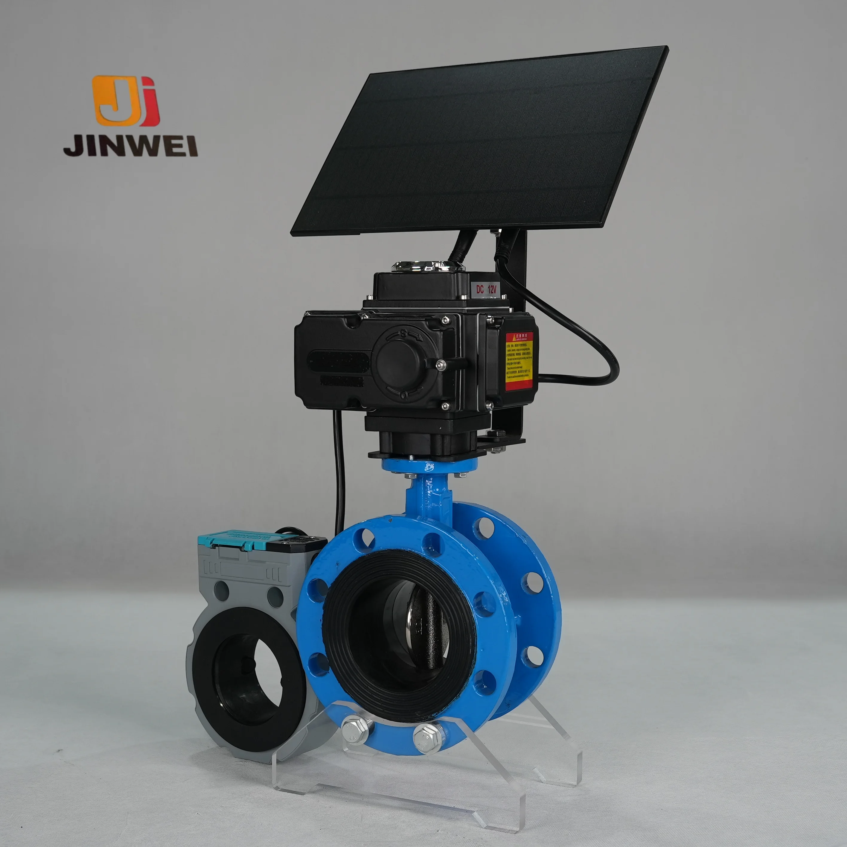 Solar-powered Electric Valve Wifi Intelligent Wireless Control Agricultural Irrigation butterfly Valve with Flow Speed Monitr
