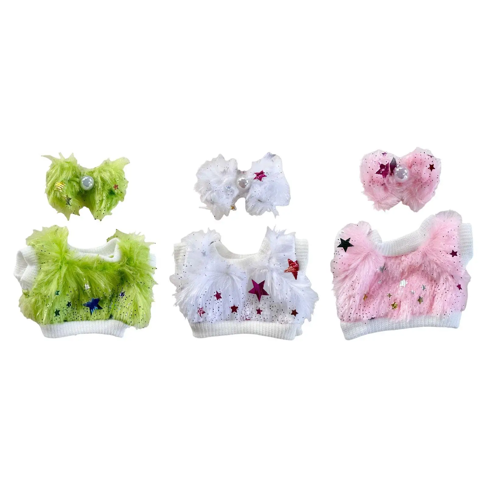 Pluche poppenkleertjes Pop-outfits Mode voor kleine meisjes Leuke comfortabele afneembare pop-trui-kostuums voor 6,69 inch pop