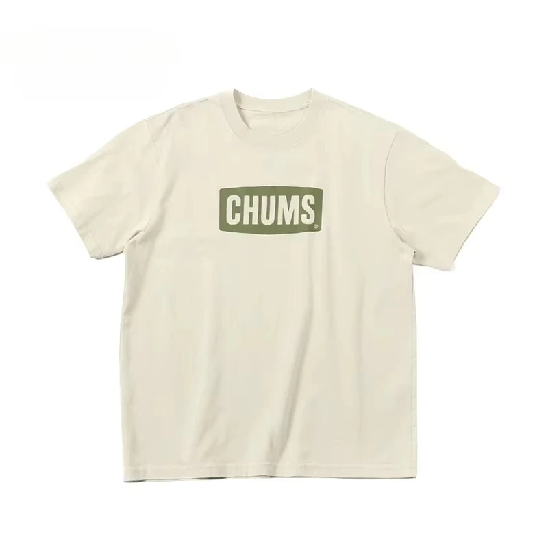 2025 New Fashion Trendy Brand Chums What To Do in Camping Casual Loose T-shirt Daily Retro Letter Print Tee couples O-neck Top