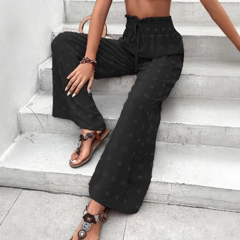 Women's New Loose High Waist Wide Leg Pants Fashion Casual Solid Long Pants for Women Spring and Summer Elegant Womens Clothing